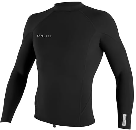 O'Neill Men's Reactor-2 1.5mm Long Sleeve Pullover Wetsuit Top, Lightweight Warmth with Good Flexibility for Surfing, Paddleboarding, Kayaking, Black, XX-Large