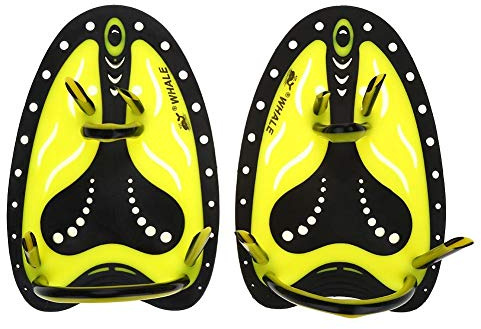 Schwimmen Handpaddel, Einstellbar f¨¹r Schwimmer, Training und Freizeit (M Gelb)
