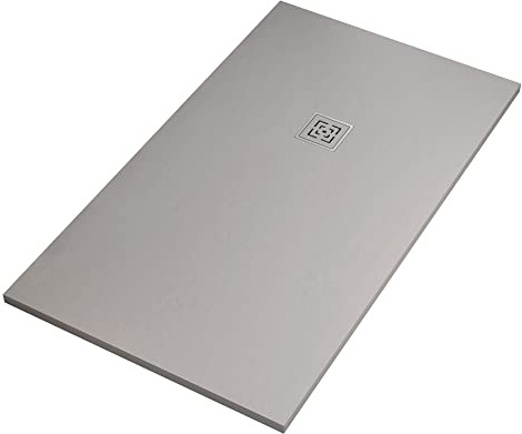 OLIMPO DOCCE - Piatto doccia in marmoresina Grigio Chiaro effetto pietra cemento PASSION - 80x170