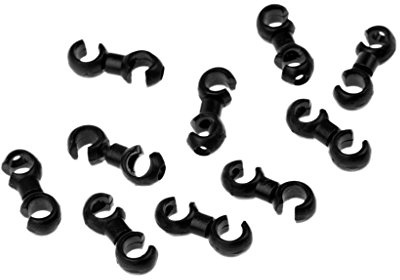 10 x Fahrrad-Kabel-Clip, Bremskabel, S-Haken, drehbare Schnalle, Bremse, schwarz