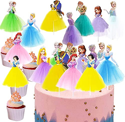 MEZHEN Tortendeko Prinzessinnen Cake Toppers Meerjungfrau Kuchen Dekoration Geburtstag Princess Tortendeko Geburtstag Mädchen Kuchen Topper 10 pcs
