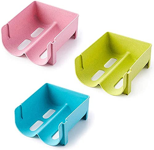 LATRAT 3 Stück Stapelbare Flaschenhalter, Kunststoff Flaschenregal, Stapelbares Weinregal im Kühlschrank Kühlschrank Flaschenregal Stapelbarer Kunststoff-Getränkehalter