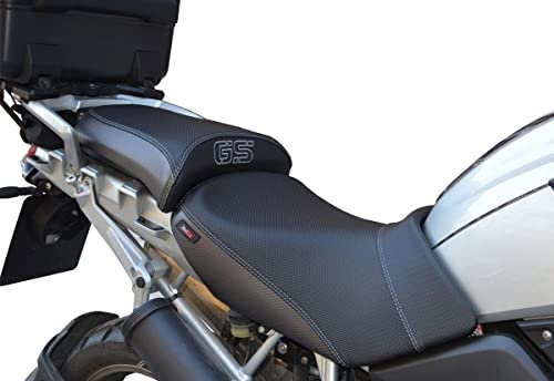 Moto Discovery Funda de Asiento Compatible con BMW R1200GS 2004-2012 Negro/Gris