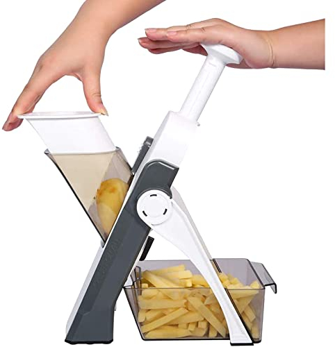 Trancheuse À Mandoline Slice Safe, Coupe-légumes Multiples Coupe-légumes, Coupe-Pommes De Terre Frites, Épaisseur Réglable, Haute Qualité Et Stabilité, pour Coupe-Pommes De Terre Au Citron