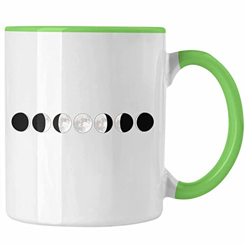 Trendation - Mondphasen Tasse Geschenk für Astronomie-Liebhaber (Grün)