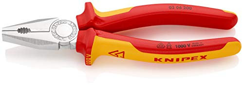 Knipex Kombizange, gebogen Schneidkraft → Kupferkabel: 13 mm harter Draht: 2,5 mm mittelharter Draht: 3,8 mm 200 mm VDE