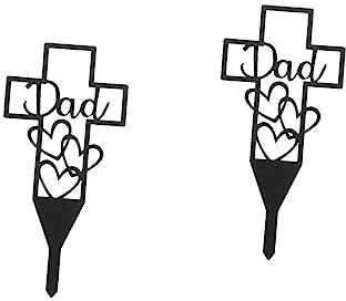 NUOBESTY 2pièces Plaque Commémorative Forme De Cœur Pour Jardin Ornement De Tombe Et Décoration De Cimetière Signe Mémorial Durable Pour Rappeler Cher