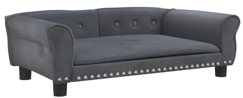 Lit pour chien gris foncé 95x55x30 cm velours