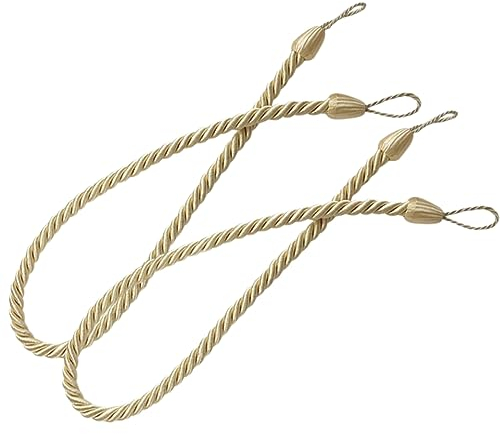 Gardinenbänder 4 Stück Kein Stanzen, Kein Montagegurt Gebunden Kugelfensterornament, Seil Vorhangband Fensterornament, Gelb