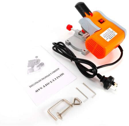 ERICAT Mini Sierra de inglete de Corte de sobremesa, Herramienta de Corte de plástico de Madera de Metal de 110 V Cortes de precisión precisos Corte de Madera de Metal 0-45 ° Ajuste de ca