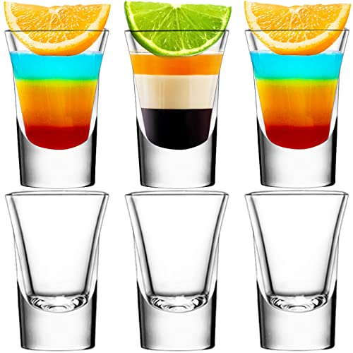SuproBarware 6 vasos de chupito de 35 ml/3,5 cl, vasos de chupito, vasos para tequila, vodka, ouzo, licor, etc. Idea para fiestas. Apto para lavavajillas. Transparent..