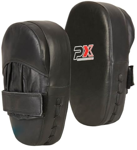 TEKKA BUDO PX Handpratze Instructor (Paar) - Trainerpratze, Schlagpolster - Leder schwarz - Kickboxen, Karate, Taekwondo, Kampfsport Training