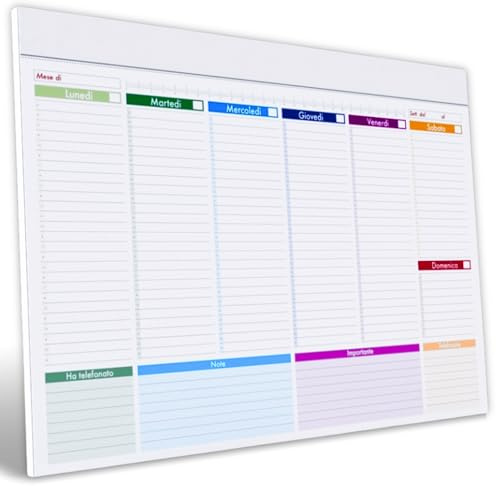 Planning Settimanale da Tavolo 2026 - Planner Settimanale 2026 da Tavolo A3 Senza Date con 52 Fogli Sottomano Organizer Scrivania in ufficio Ogni Dettaglio insieme con Agenda Calendario e Penna.