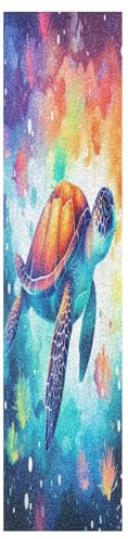 KAAVIYO Bunte Meeresschildkrötensterne Skateboard Griptape Rutschfest Selbstklebend Longboard Griptapes Aufkleber Griffband 9x33in,44x10in(1pcs)