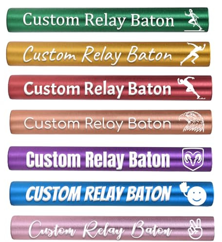 FCQIANKM Bâtons de relais personnalisés en aluminium pour équipements de course pour course à pied, équipe de course, convient pour la pratique des sports de plein air, les athlètes, l'enseignement