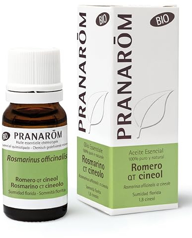 PRANARÔM - Olio Essenziale di Rosmarino a Cineolo - 100% Puro e Biologico - Sanificante e Purificante per Diffusione Atmosferica - 10ml | Respiration et ORL