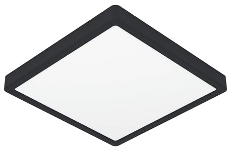 EGLO connect.z Smart Home LED Badezimmer Deckenleuchte Fueva 6-Z, ZigBee | App und Sprachsteuerung Alexa, warmweiß-kaltweiß, RGB, dimmbare Bad Deckenlampe, schwarz, IP44, 29x29 cm