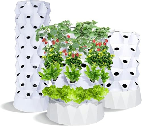 Indoor Gardening Hydroponic Growing System, Column Tower Planting Box, Hydroponic Equipment, Diy Soilless Culture Growing Kit, With 48/64 Planting Points, Gift For Gardening Enthusiasts 10thfloor