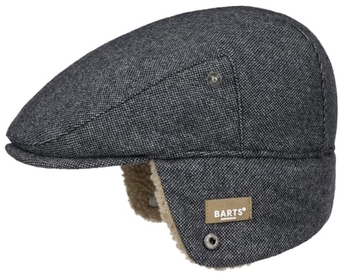 Barts Monzonite Denim Flatcap Schirmmütze Schiebermütze Herren - mit Schirm, Futter, Lederband, Lederband Winter Herbst-Winter