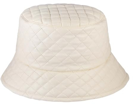 JJDreams PU Leder Winter Fischerhüte für Herren Damen,Wintermütze, Unisex-Eimerhut für Camping,Reisen,Beige