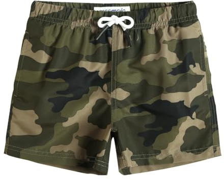 maamgic Costume Bambino a Rapida Asciugatura con Fodera in Rete, Costume da Bagno con Tasche e Coulisse Regolabile, da 2-16 Anni, Spiaggia e Piscina