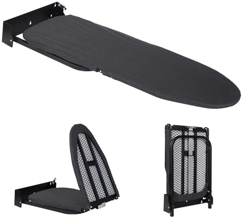 Tabla de Planchar para la Pared, Plegable, con herrajes, con Cierre de Seguridad, Mesa de Planchado de Vapor, Ahorrar Espacio, 93 x 33cm