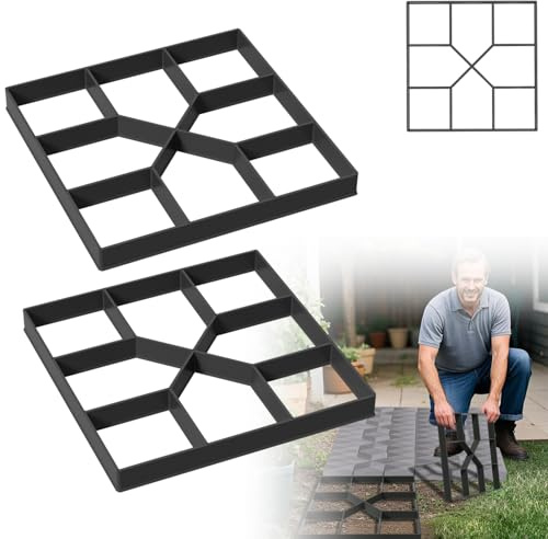 UISEBRT Pflastersteine,Quadratisch Beton Gießform,DIY Pflasterform für Beton,Zement,für das Basteln Garten,Weg,Menschen,40x40x4cm 2PCS