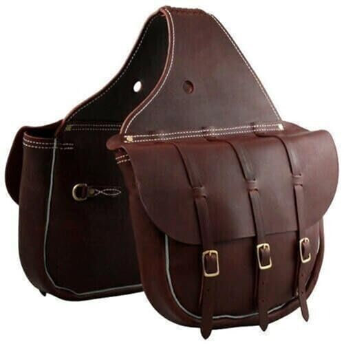 EQUIEMPRESS Western Satteltasche aus Leder für Pferde | Reitspaß, Wanderritt, geeignet für Reiten und Fassrennen | Satteltasche mit verstellbarem Riemen, Größe: 10x10x3 AZ-02