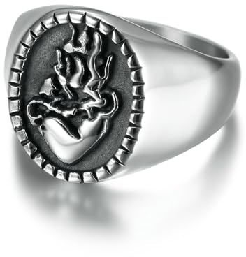Sumpgle Unisex Herz des Feuers Ring Titan Stahl Mode Persönlichkeit Schmuck