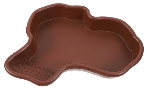 Hohopeti Bassine Bain Tortue Grosse Taille Accessoires pour Habitat De Tortues en Matériau Résistant sans Drainage pour Baignade Et Alimentation Reptiles Bassin Multiusage Et Aquatiques