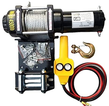OZBME Verricello Elettrico per Auto-Salvataggio Fuoristrada da 2000 libbre e 3000 libbre, 12 V e 24 V, per Gru di Veicoli, 2000 libbre (Colore: 24 V 2000 libbre) (12 V 2000 libbre)
