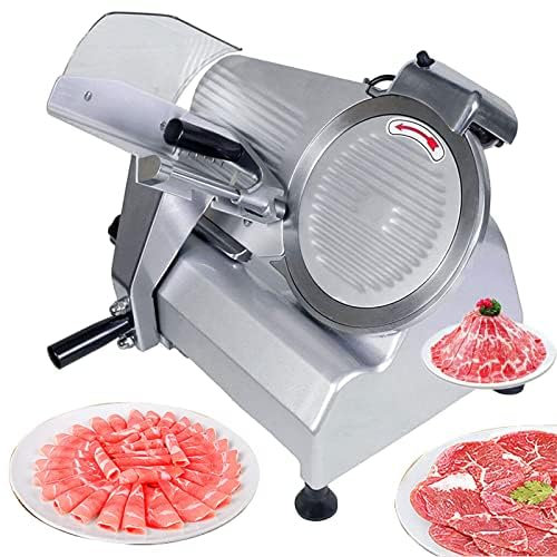 Automatic Meat Slicer for Hot Pot, 10-Inch Stainless Steel Blade, Adjustable Thickness, Non-slip Base, High Efficiency