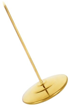Cabilock Portanotas Pinchos de Acero Inoxidable para Restaurante Base Redonda Dorada y Uso Sencillo para Sujetar Recibos y Papeles