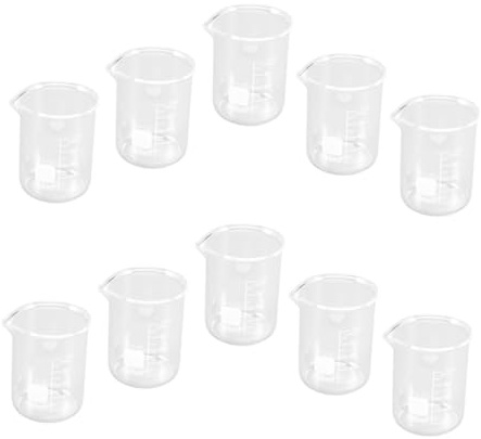 ABOOFAN 10pcs 100ml Glass Beakers Graduated Measuring Cups Laboratory Use Heat-Resistant Glass Measuring Beakers for Precise Liquid Measurement
