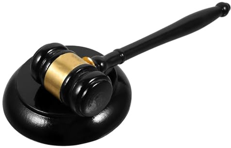 SHINEOFI Marteau pour Juge avec Socle Noir Marteau Enchères Pratique Au Clair pour Réunions et Aux Enchères