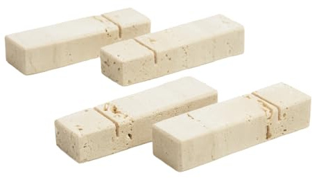 FORME STUDIO Poggia Posate in Marmo Travertino – Set 4 Pezzi Artigianali Made in Italy – Accessori tavola Eleganti – Design Naturale e Minimal – Idea Regalo sostenibile