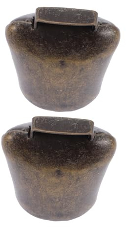 UTHCLO Campanelli per Bovini 2 Pezzi in Ferro Zincato, Campanacci Rumorosi per Bestiame al Pascolo, Ornamenti Decorativi Retrò, Accessori Pascolo Animali Domestici di Medie Dimensioni