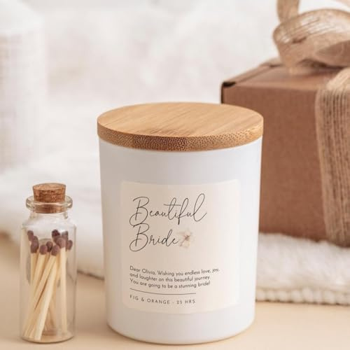 Pomchick - Beautiful Bride Scented Candle Gift | Personalised Wedding Keepsake | Engagement, Bridal Shower, Hen Party Gift