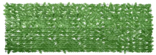 Mokuyary Balkon-Sichtschutz mit Grünen Blättern 300x100 cm Balkonverkleidung Balkonabdeckung, Blickdichte Windschutz für Garten, Terrasse, Außende