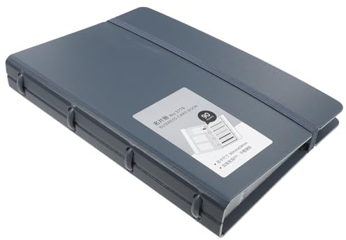 Abaodam Estuche Porta Tarjetas de Visita Azul Capacidad para 90 Tarjetas, Organizador Portátil de Material Resistente para Oficina y Uso Profesional