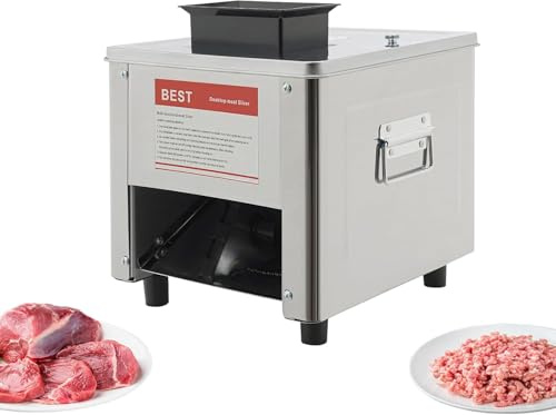 Affettatrice Elettrica Professionale per Carne, Lama in Acciaio Inox da 850 W, Spessore 10 Mm, 310 Giri/min, Ideale per Carne Disossata E Verdure Morbide, capacità di Taglio 30,69 Libbre/Ora.