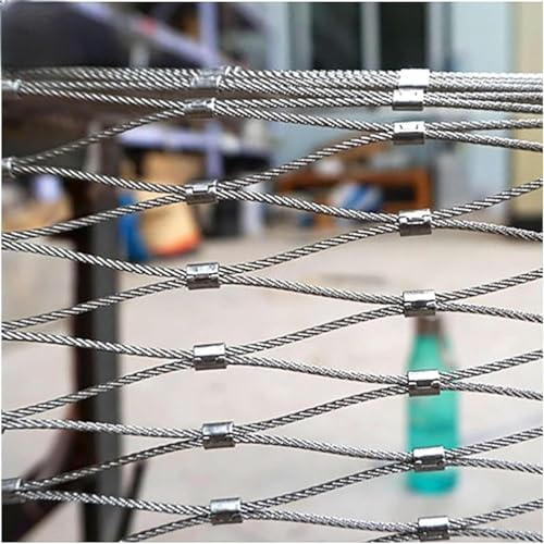 304 Stainless Steel Wire Rope Mesh Flexible Cable Railing Mesh Balcony Staircase Fall Protection Fence (Size : H1.2xL3m)