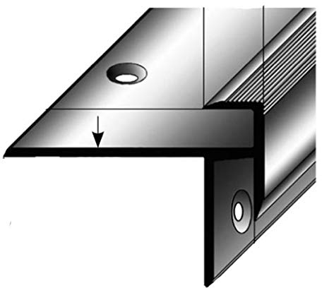 Laminat-Treppenkante / Winkelprofil, Einfasshöhe 8,5 mm, 33 mm breit, Aluminium eloxiert, gebohrt