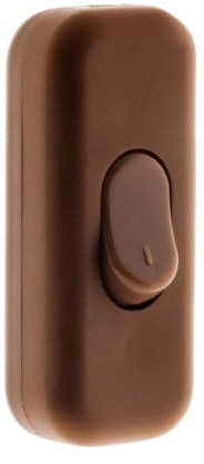 Zenitech - Interruttore 2A Unipolare per Illuminazione - Design Compatto ed Elegante - Facile da Installare - Dimensioni 6x3x2 cm - Marrone