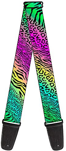 buckle-down Gitarrengurt 34-60 Animal Skins Rainbow/Black