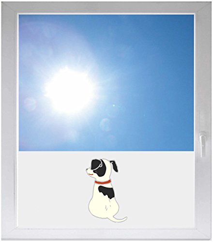 INDIGOS UG - Fensterfolie Blickdicht Hund - 800x500mm - Sonnenschutzfolie Fenster - Sichtschutzfolie Fenster Bad, Küche, Fenster, Milchglasfolie