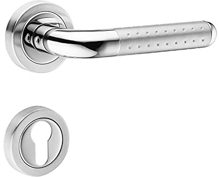 ck-tuerbeschlaege Hochwertige Bicolor Rosettengarnitur Angel 2 (PZ Profilzylinder)