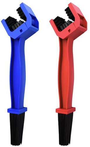 WEFOO Bike or Motorcycle Chain Washer, Cleaning Brush 2 Pcs (Color, Blue and Red)