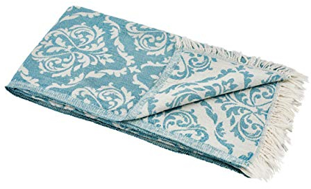 Carenesse Jacquard Hamamtuch Barock 90 x 175 cm Petrol I Edles Hamam Handtuch 100% saugfähige Baumwolle mit hochwertiger Webung I Pestemal/Fouta weich & zart I Leichtes Hamam Strandtuch kompakt