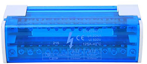 215 Scatola di distribuzione dei morsetti Morsetti per circuiti di terra Din Rail monofase a 2 livelli con coperchio trasparente per cavo elettrico di collegamento